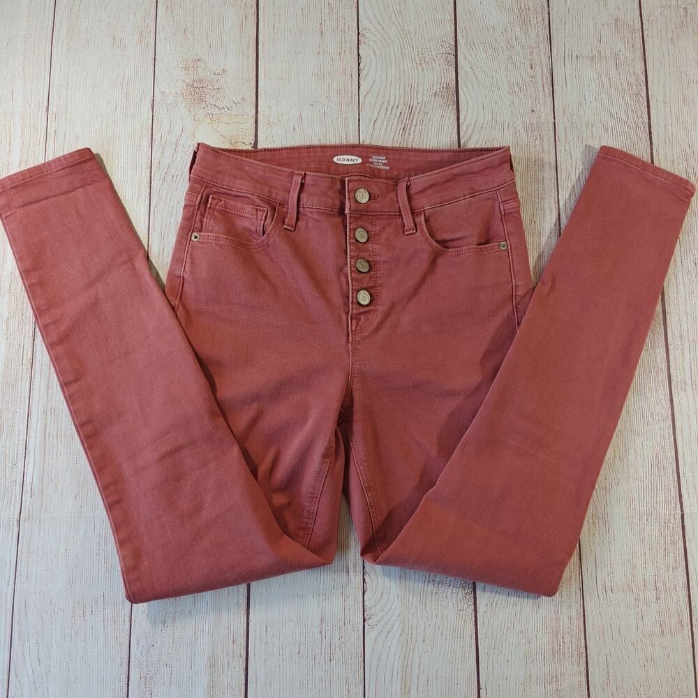 Old Navy High-Waisted Button-Fly Pop-Color Rockstar Super Skinny Jeans sz 6 - Picture 6 of 13